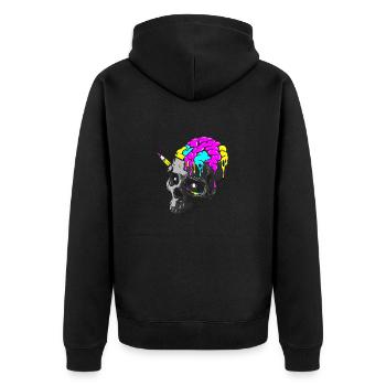 SKULL ART PSYCHE - Unisex Premium Organic Zip Hoodie - black - Back - Nico (187cm)