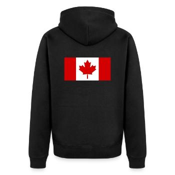 Spezielle kanadische Flagge Kanada - Unisex Premium Bio Zip Hoodie - Schwarz - Hinten - Nico (187cm)
