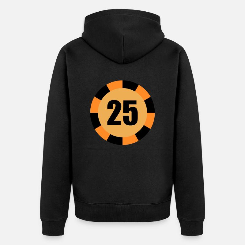 Numéro de jeton de poker 25 conception de jeu de poker - Veste à capuche bio Premium Unisexe - noir