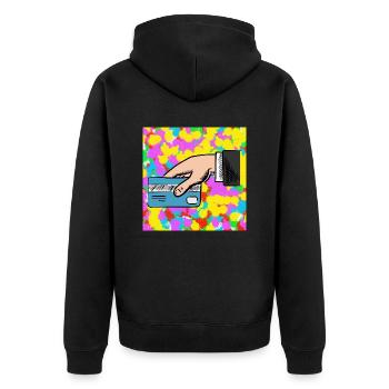 Kreditkarte Pop Farbe Tie Dye Hintergrund Cool - Unisex Premium Bio Zip Hoodie - Schwarz - Hinten - Nico (187cm)