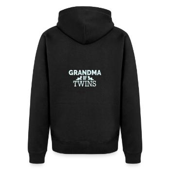 Twins Grandma of twins twins gift idea - Unisex Premium Organic Zip Hoodie - black - Back - Nico (187cm)
