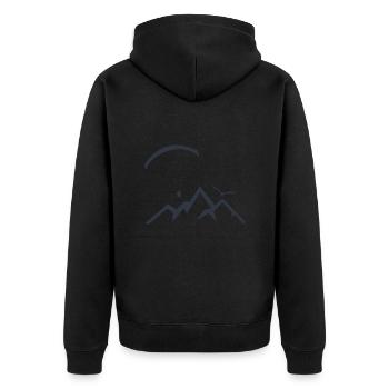 Paragliding Mountains gift idea - Unisex Premium Organic Zip Hoodie - black - Back - Nico (187cm)