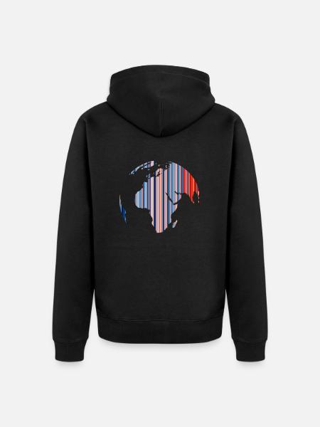 Climate Change - Warming Stripes - Earth - Unisex Premium Organic Zip Hoodie - black