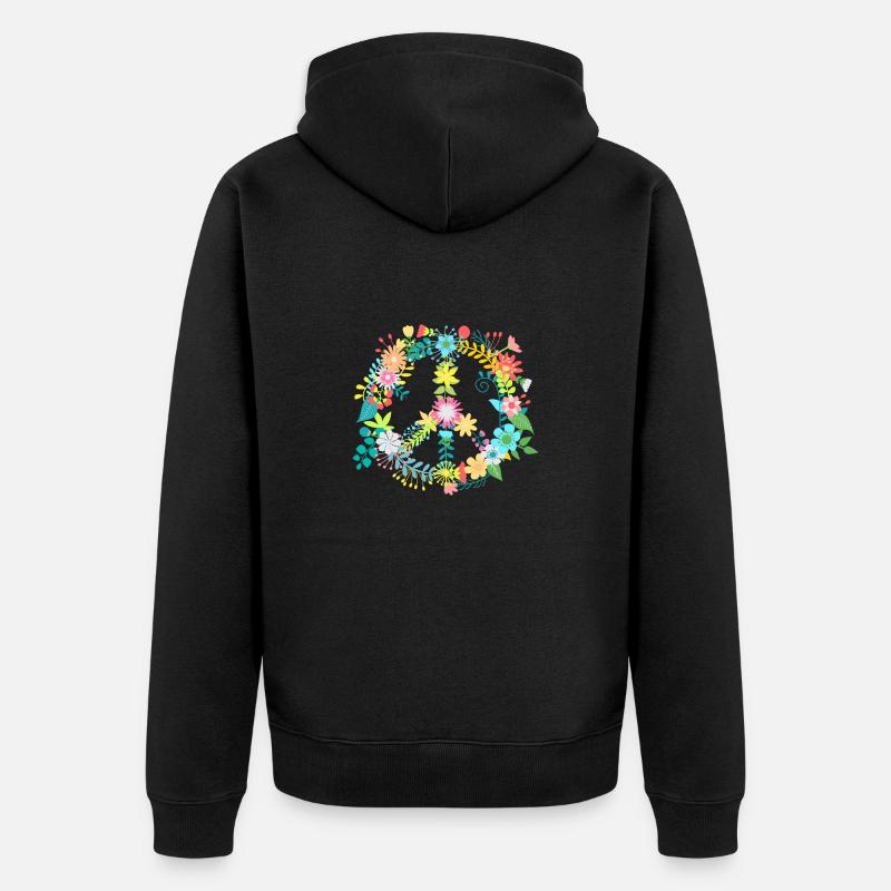 FRIEDEN - Unisex Premium Bio Zip Hoodie - Schwarz