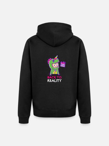 BACK TO REALITY - Unisex Premium Organic Zip Hoodie - black