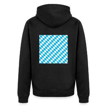 Bavaria Bavarian Bavaria flag diamonds check - Unisex Premium Organic Zip Hoodie - black - Back - Nico (187cm)