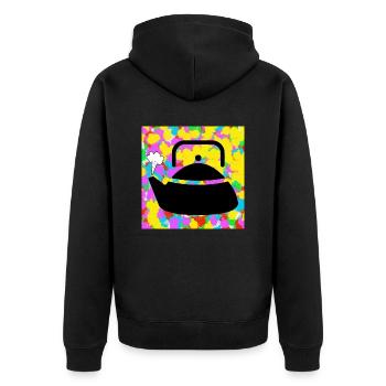 Kochen wasserkocher pop Farbe Tie Dye Hintergrund Funky - Unisex Premium Bio Zip Hoodie - Schwarz - Hinten - Nico (187cm)