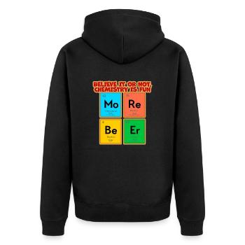 Chemie macht Spaß - Unisex Premium Bio Zip Hoodie - Schwarz - Hinten - Nico (187cm)