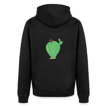 CACTUS CACTUS - Unisex Premium Organic Zip Hoodie - black - Back - Nico (187cm)