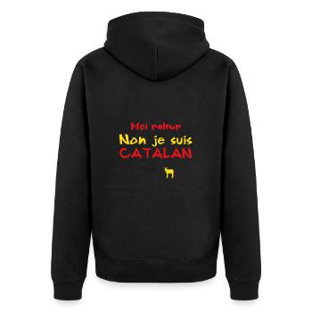 Moi raleur non je suis catalan - Veste à capuche bio Premium Unisexe - noir - Dos - Nico (187cm)