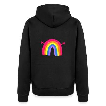 Câlin arc-en-ciel mignon - Veste à capuche bio Premium Unisexe - noir - Dos - Nico (187cm)