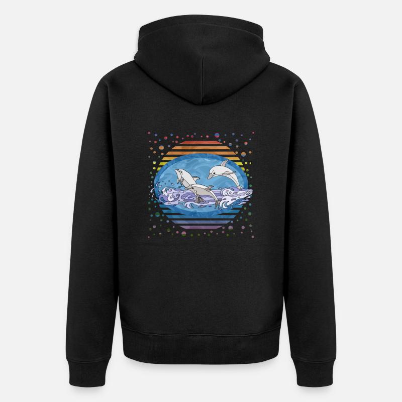 Delfine - Unisex Premium Bio Zip Hoodie - Schwarz