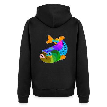 Poisson / poisson - Veste à capuche bio Premium Unisexe - noir - Dos - Nico (187cm)