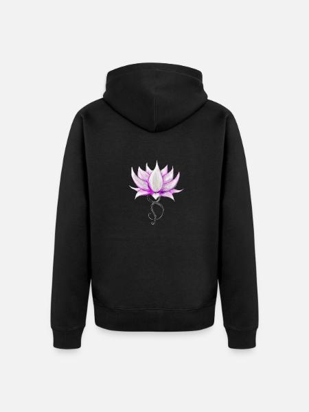 Lotuskrone - Unisex Premium Bio Zip Hoodie - Schwarz