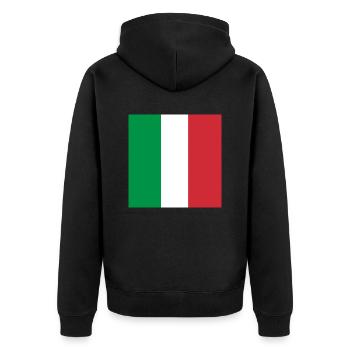 italien fahne - Unisex Premium Bio Zip Hoodie - Schwarz - Hinten - Nico (187cm)