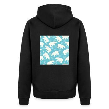 Icebear - Unisex Premium Organic Zip Hoodie - black - Back - Nico (187cm)