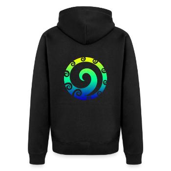 Maori Koru Art Polynesian Tribal Tattoo Geschenk - Unisex Premium Bio Zip Hoodie - Schwarz - Hinten - Nico (187cm)