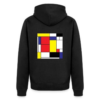 Mathe-Symbole Moderne Kunst Vintage-Geschenkidee - Unisex Premium Bio Zip Hoodie - Schwarz - Hinten - Nico (187cm)