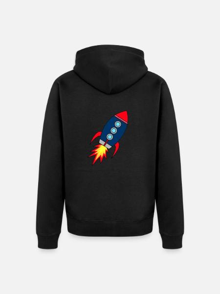 Rocket * rocket launches - Unisex Premium Organic Zip Hoodie - black