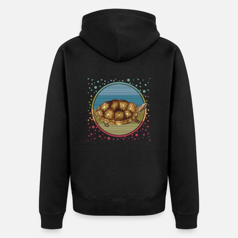 Schildkröte - Unisex Premium Bio Zip Hoodie - Schwarz