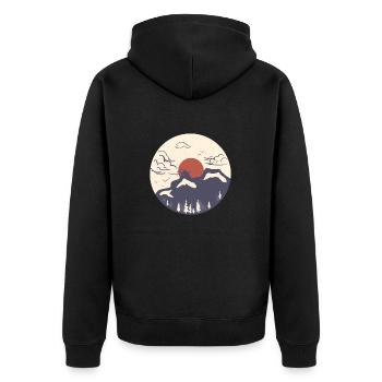 Japanese Mountain landscape - Unisex Premium Organic Zip Hoodie - black - Back - Nico (187cm)