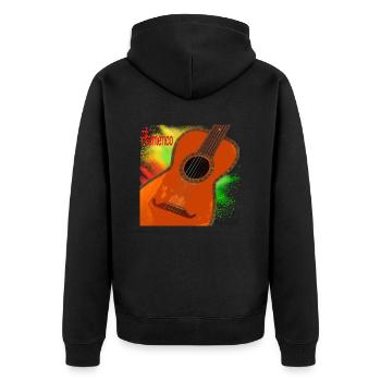Flamenco Guitar Color Splash - Unisex Premium Bio Zip Hoodie - Schwarz - Hinten - Nico (187cm)
