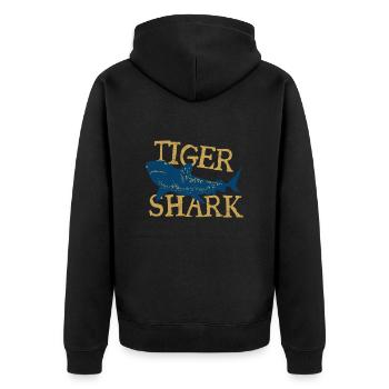 Fisch Tiger Shark Dunkle Gefahr Taucher Geschenk - Unisex Premium Bio Zip Hoodie - Schwarz - Hinten - Nico (187cm)