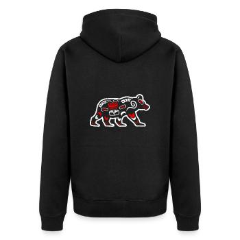 Haida Bear Funny Gift Idea - Unisex Premium Organic Zip Hoodie - black - Back - Nico (187cm)