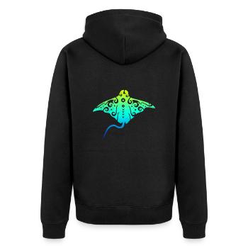Cadeau de tatouage tribal polynésien Maori Stingray - Veste à capuche bio Premium Unisexe - noir - Dos - Nico (187cm)