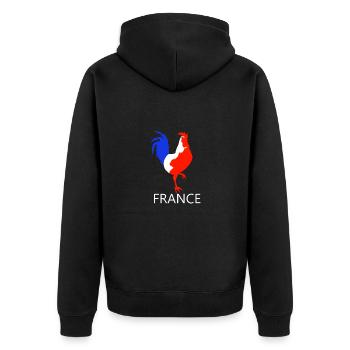 coq bleu blanc rouge - Veste à capuche bio Premium Unisexe - noir - Dos - Nico (187cm)