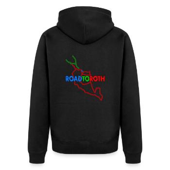 Route vers Roth - Veste à capuche bio Premium Unisexe - noir - Dos - Nico (187cm)