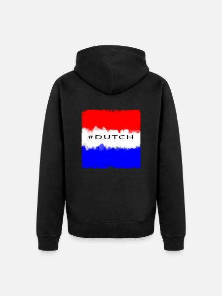 #dutch - Unisex Premium Organic Zip Hoodie - black