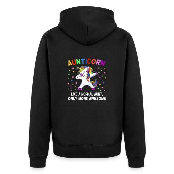 Aunticorn Like A Normal Aunt Only More Awesome - Unisex Premium Organic Zip Hoodie - black - Back - Nico (187cm)
