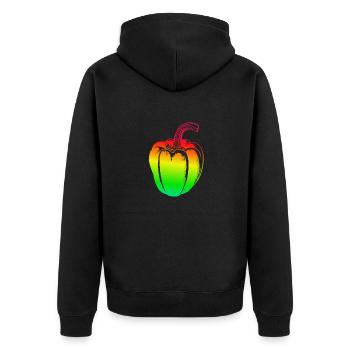 3 in 1 pepper - Unisex Premium Organic Zip Hoodie - black - Back - Nico (187cm)