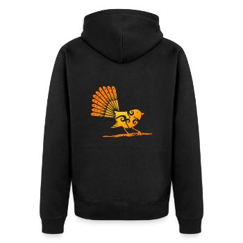 Maori Fantail Polynesian Tribal Tattoo Cadeau - Veste à capuche bio Premium Unisexe - noir - Dos - Nico (187cm)
