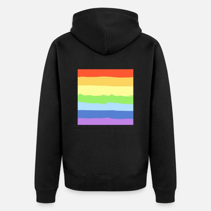 Fierté arc-en-ciel - Veste à capuche bio Premium Unisexe - noir