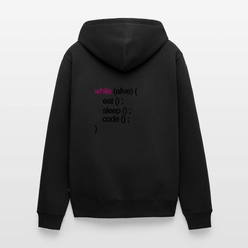 while alive code Computer scientist programming coding Unisex Premium Organic Zip Hoodie