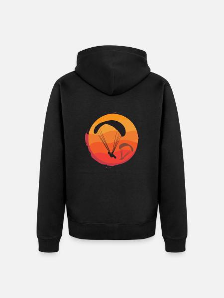 Paragliding paraglider gift idea - Unisex Premium Organic Zip Hoodie - black