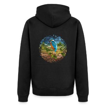 Oiseau Kingfisher - Veste à capuche bio Premium Unisexe - noir - Dos - Nico (187cm)