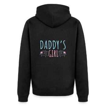 KInder Daddy's Girl Lustige Geschenkidee - Unisex Premium Bio Zip Hoodie - Schwarz - Hinten - Nico (187cm)