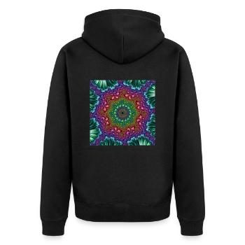 TO EXERCISE THE MIND - Unisex Premium Bio Zip Hoodie - Schwarz - Hinten - Nico (187cm)