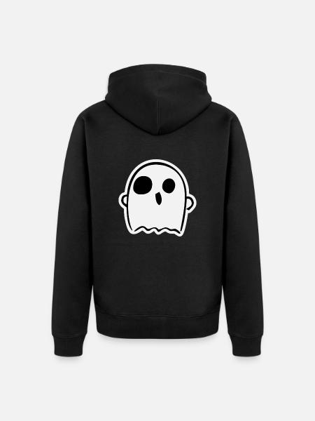 Cute Ghost - Unisex Premium Bio Zip Hoodie - Schwarz