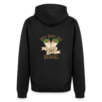 Fast Food Kebab Lover - Unisex Premium Organic Zip Hoodie - black - Back - Nico (187cm)