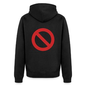 cercle rouge anti rouge n'aime pas la haine contre vide - Veste à capuche bio Premium Unisexe - noir - Dos - Nico (187cm)