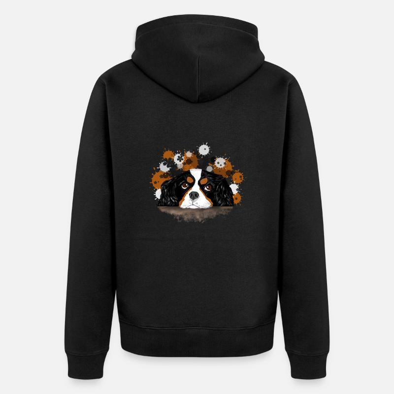 Spaniel - Unisex Premium Bio Zip Hoodie - Schwarz