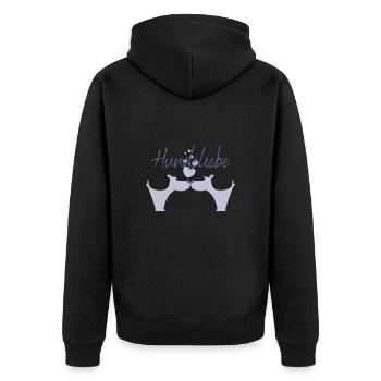 Hundeliebe - Unisex Premium Bio Zip Hoodie - Schwarz - Hinten - Nico (187cm)