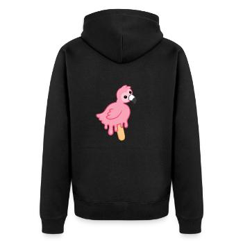 Flamingo Popsicle - Unisex Premium Organic Zip Hoodie - black - Back - Nico (187cm)