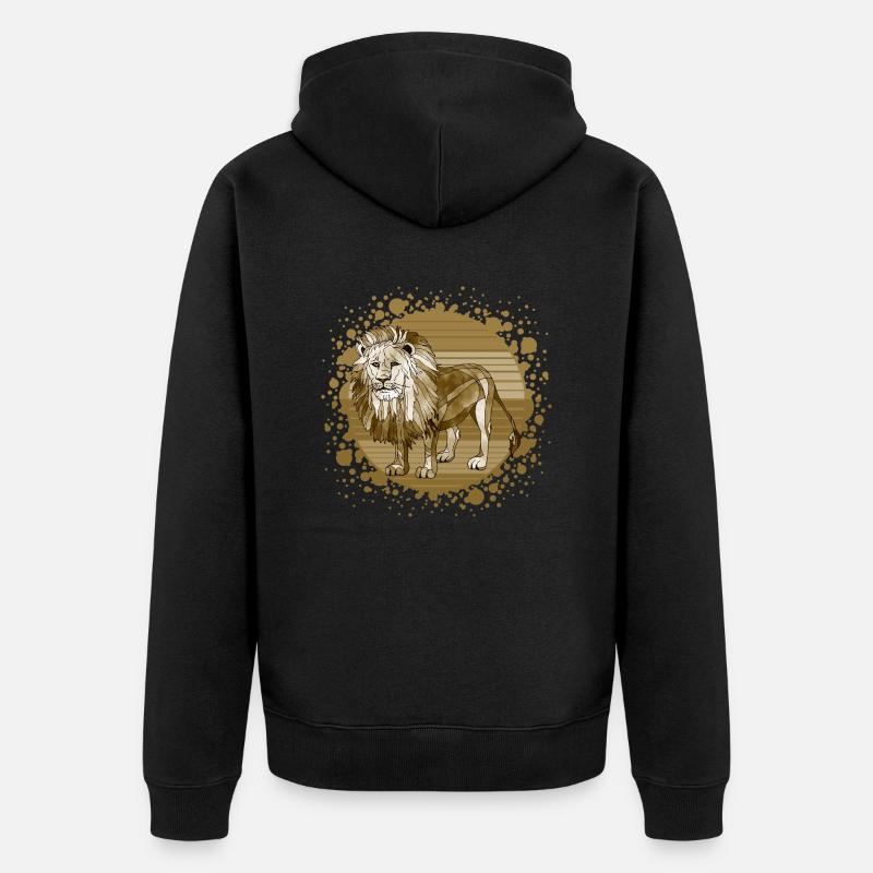 Lion - Veste à capuche bio Premium Unisexe - noir