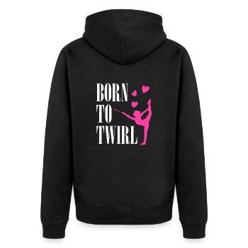 Idée cadeau Baton Twirling Born To Twirl - Veste à capuche bio Premium Unisexe - noir - Dos - Nico (187cm)