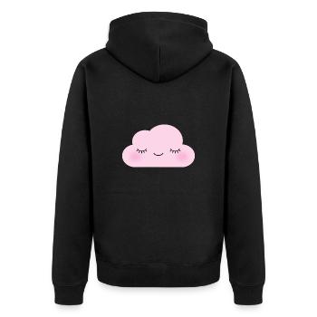 Pink Cloud - Unisex Premium Organic Zip Hoodie - black - Back - Nico (187cm)